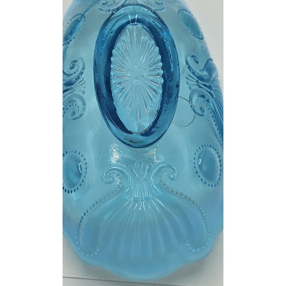 Beautiful Vintage Jefferson Glass Jewel & Fan Blue Opalescent 8.75" Pickle Dish - Picture 9 of 16
